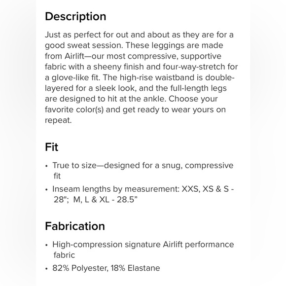 Alo Yoga NWT High Waisted Airlift Leggings in Black Size L - Picture 4 of 10